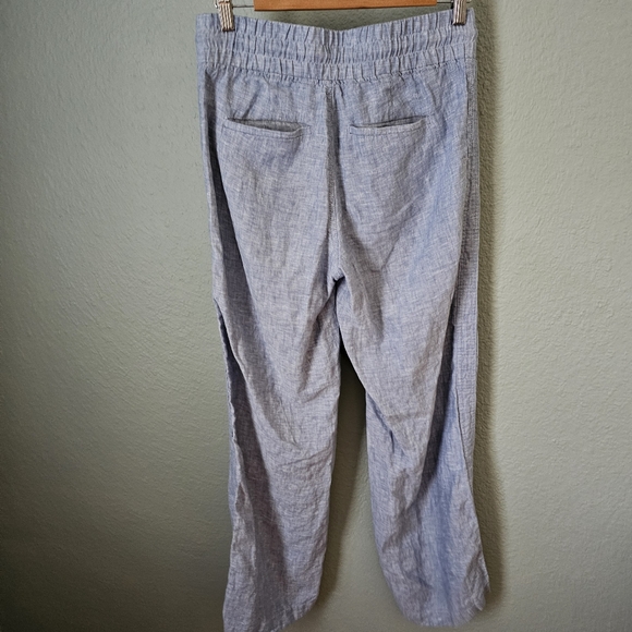 Athleta Cabo 100% Linen Wide Leg Pants Size 2 Blue - Picture 5 of 7